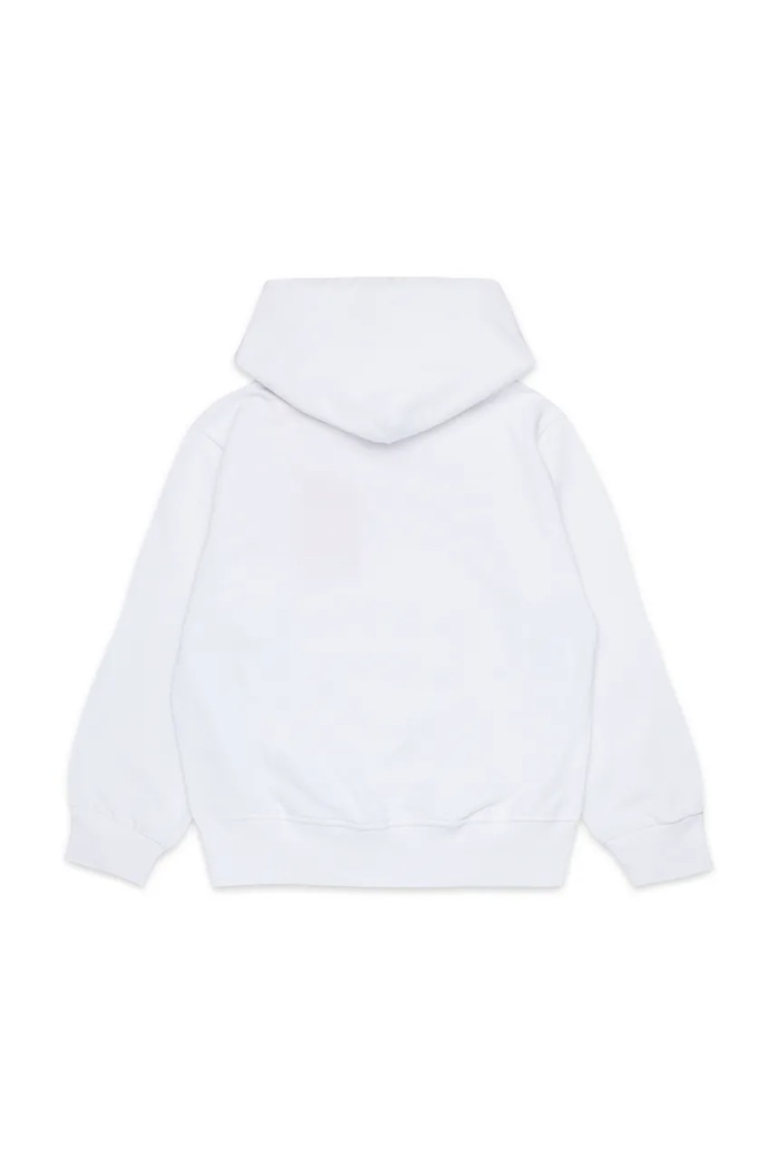 Dětská bavlněná mikina Diesel SGINNHOODL5 OVER SWEAT-SHIRT J02042 bílá SS25