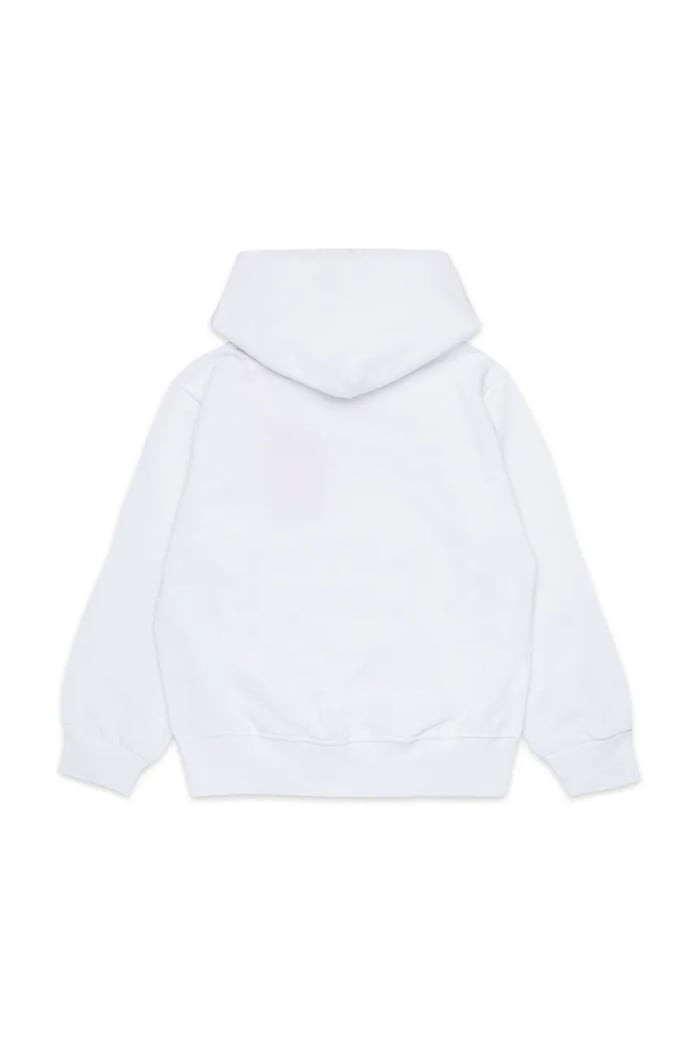 Dětská bavlněná mikina Diesel SGINNHOODL5 OVER SWEAT-SHIRT J02042 bílá SS25