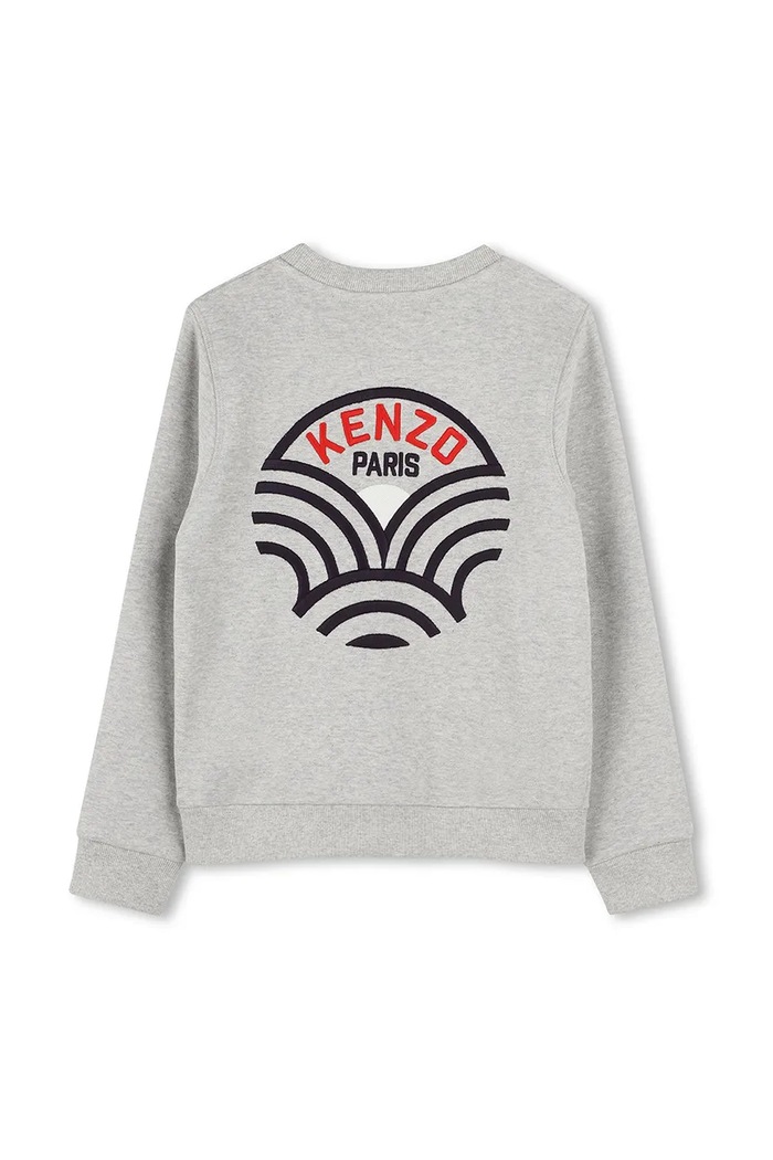 Dječja pamučna dukserica Kenzo Kids K61131.114.150 siva SS25
