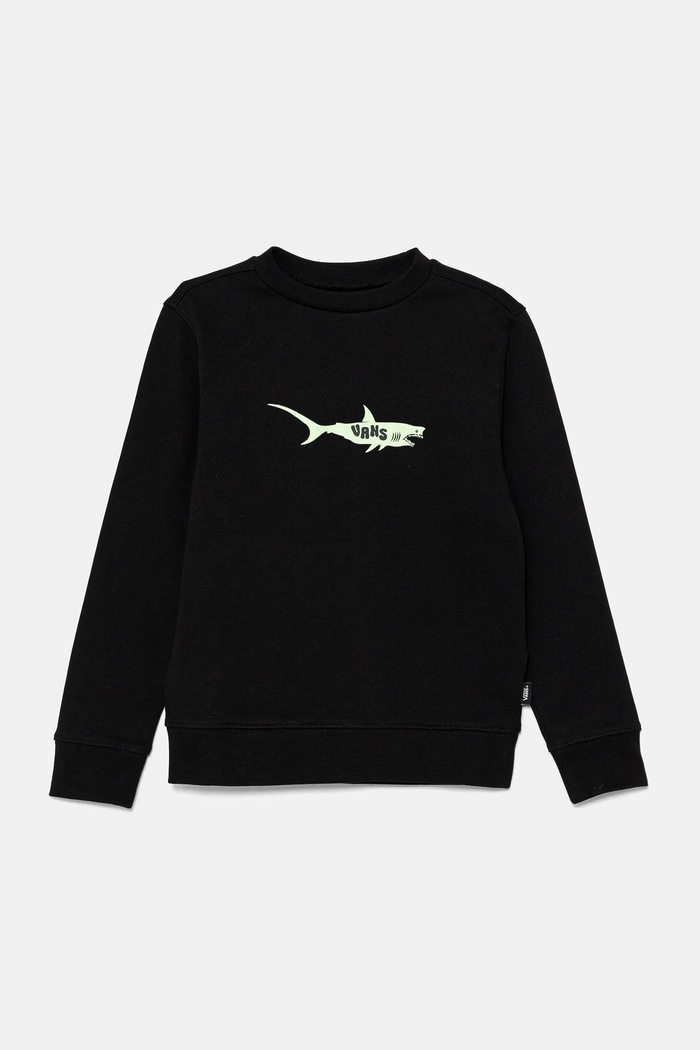 Детски памучен суичър Vans The Pack Crew памук черен VN000MMABLK1