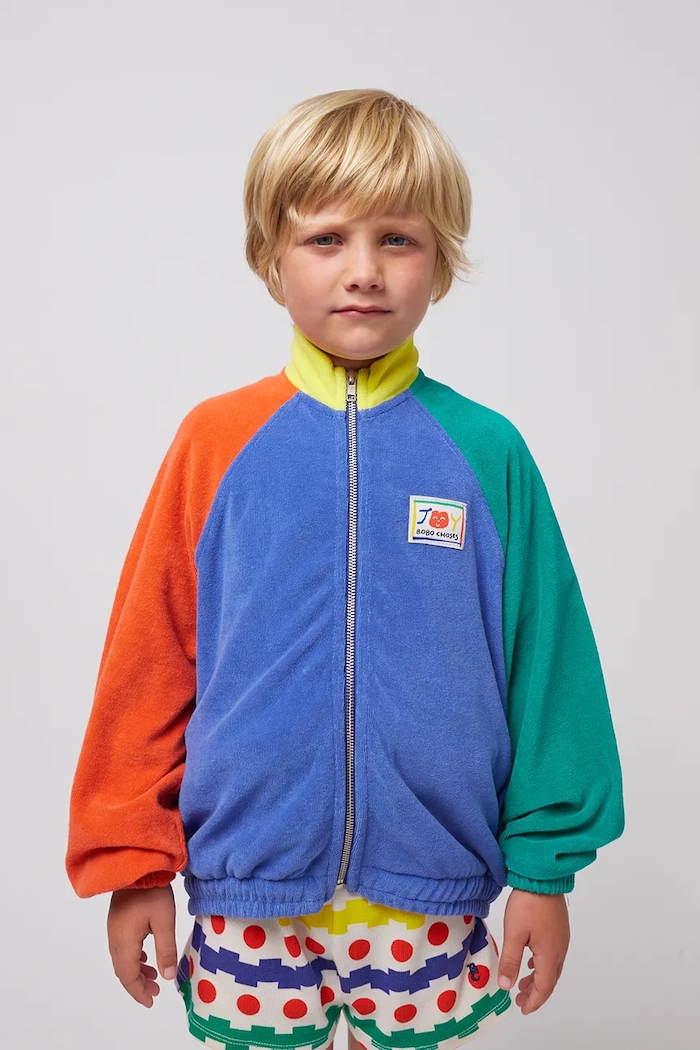 Bobo Choses bluza copii Smiling uni albastru 125AC048