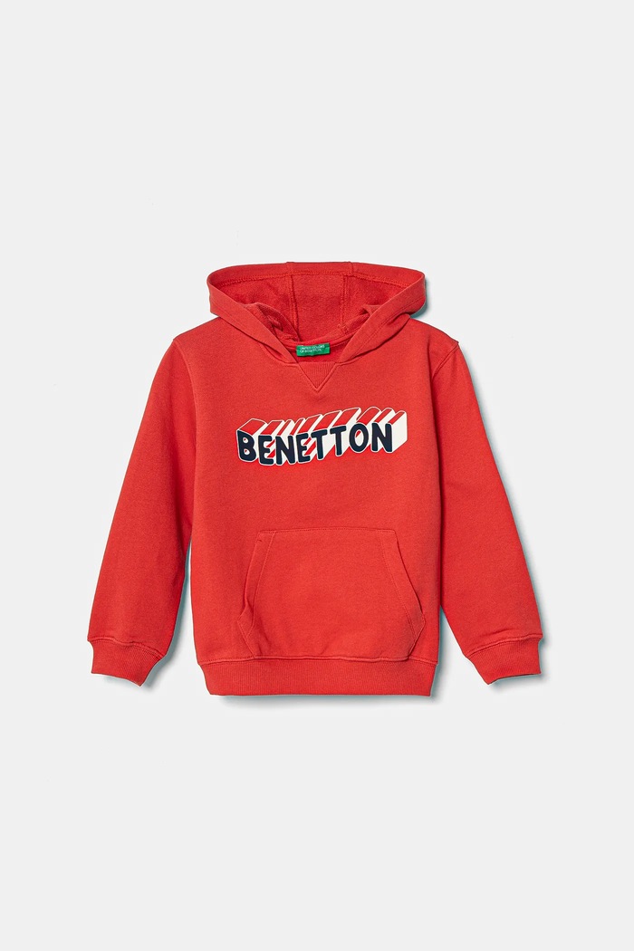 Dječja pamučna dukserica United Colors of Benetton pamuk crvena 3J68G2011.P.Seasonal