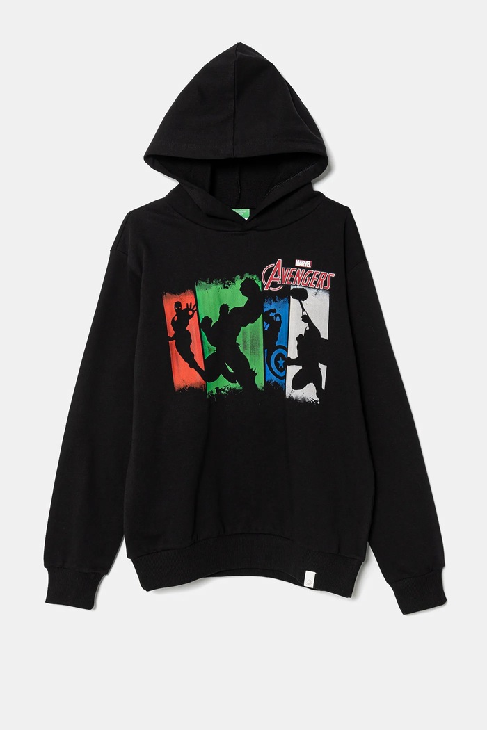 United Colors of Benetton bluza bawełniana dziecięca x Marvel nadruk czarny 3PQMC204F.G.Seasonal