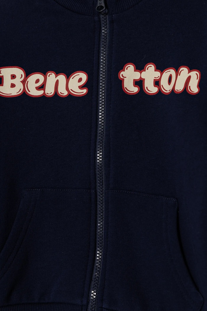 CHLAPEC Dětská bavlněná mikina United Colors of Benetton 3J70G503M.P.Seasonal námořnická modř