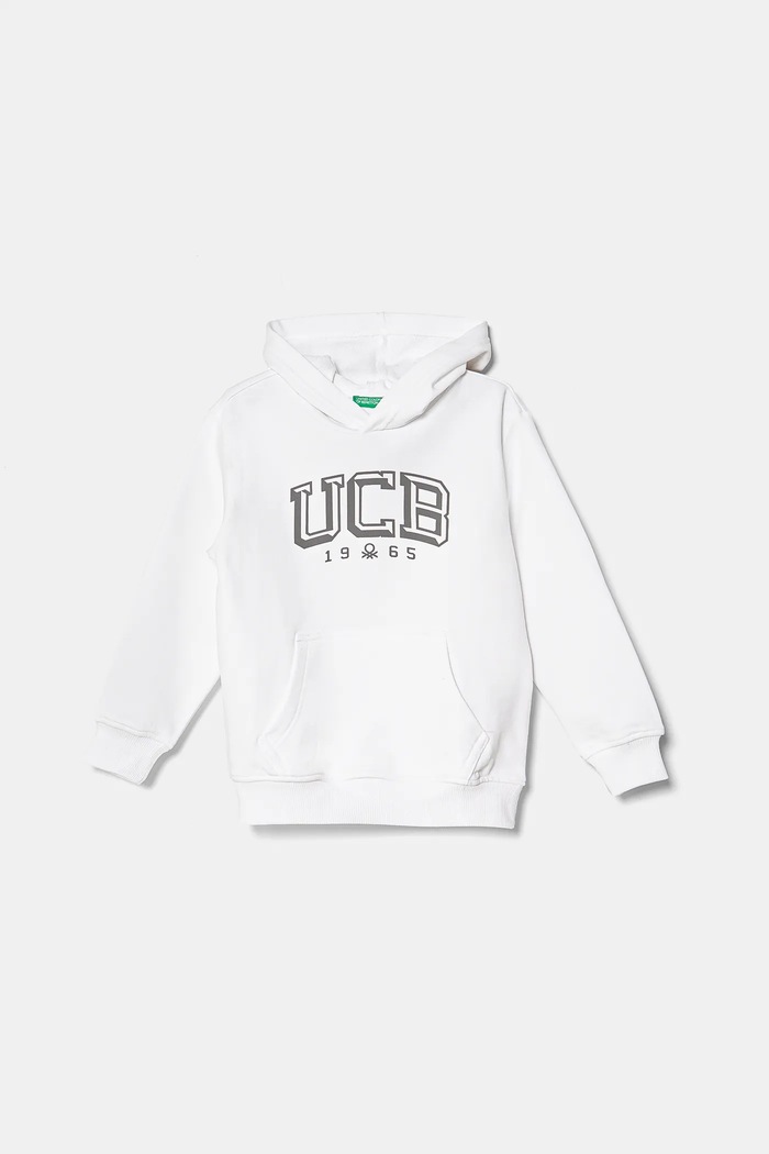 United Colors of Benetton bluza bawełniana dziecięca nadruk biały 3UNIC204R.G.Seasonal
