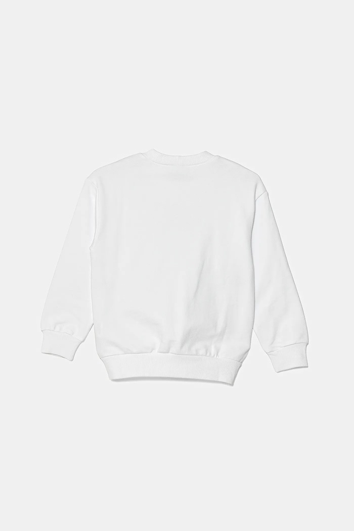 Dječja pamučna dukserica United Colors of Benetton 3UNIC10NU.G.Seasonal bijela SS25