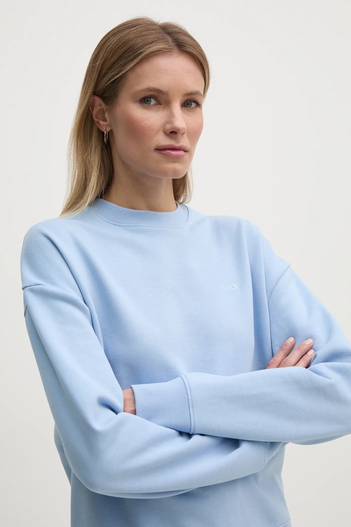 Calvin Klein bluza bawełniana niebieski K20K208092