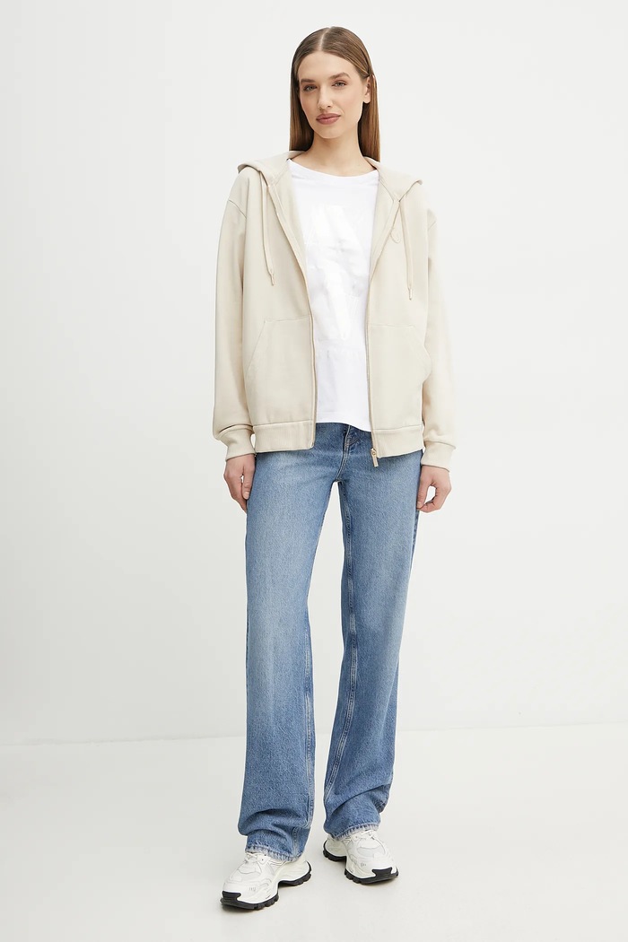 Armani Exchange bluza bawełniana XW000318.AF12217 beżowy SS25