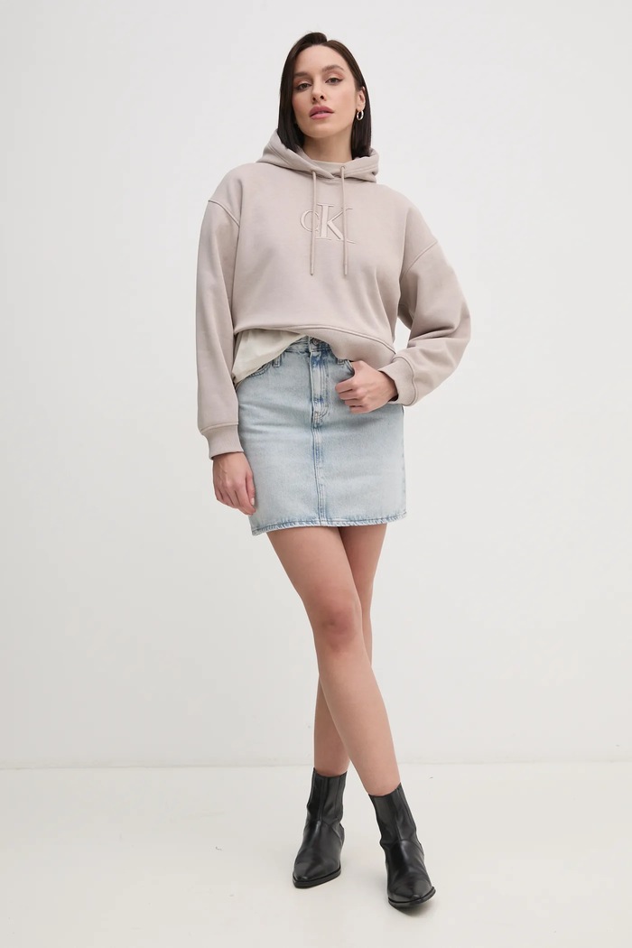 Mikina Calvin Klein Jeans J20J224718 béžová SS25