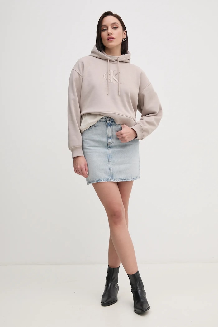 Mikina Calvin Klein Jeans J20J224718 béžová SS25