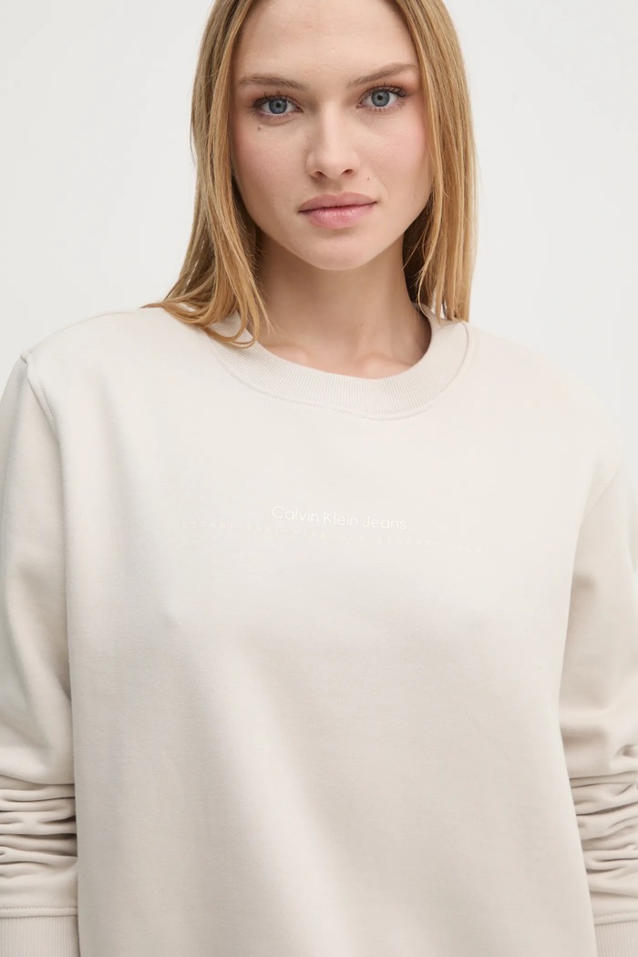 Mikina Calvin Klein Jeans béžová J20J224731