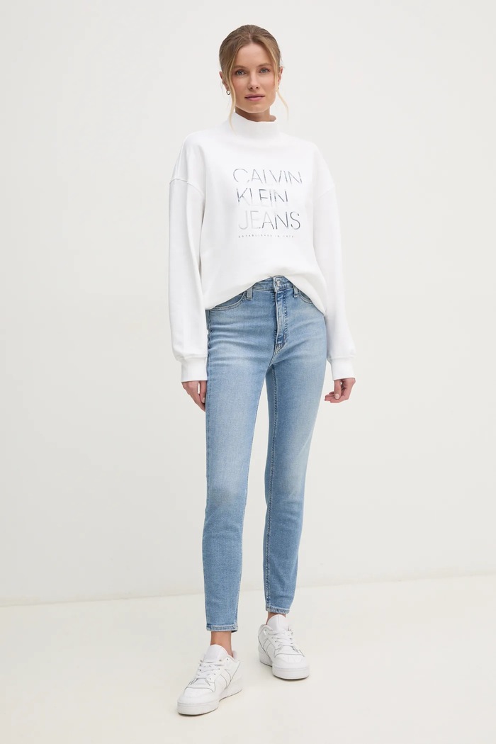 Bavlněná mikina Calvin Klein Jeans J20J225082 béžová SS25