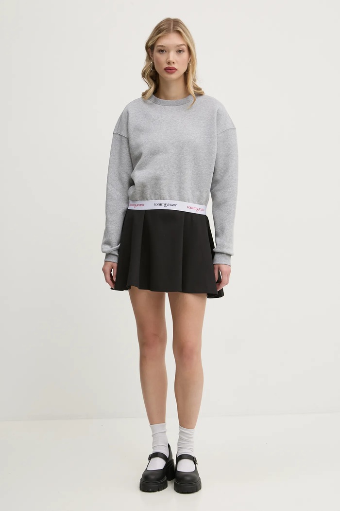 Tommy Jeans felső DW0DW19402 szürke SS25