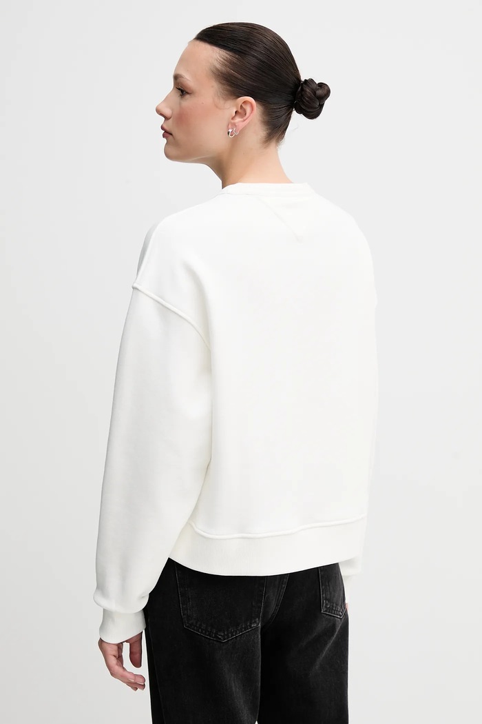 Tommy Jeans hanorac de bumbac DW0DW19408 alb AW25