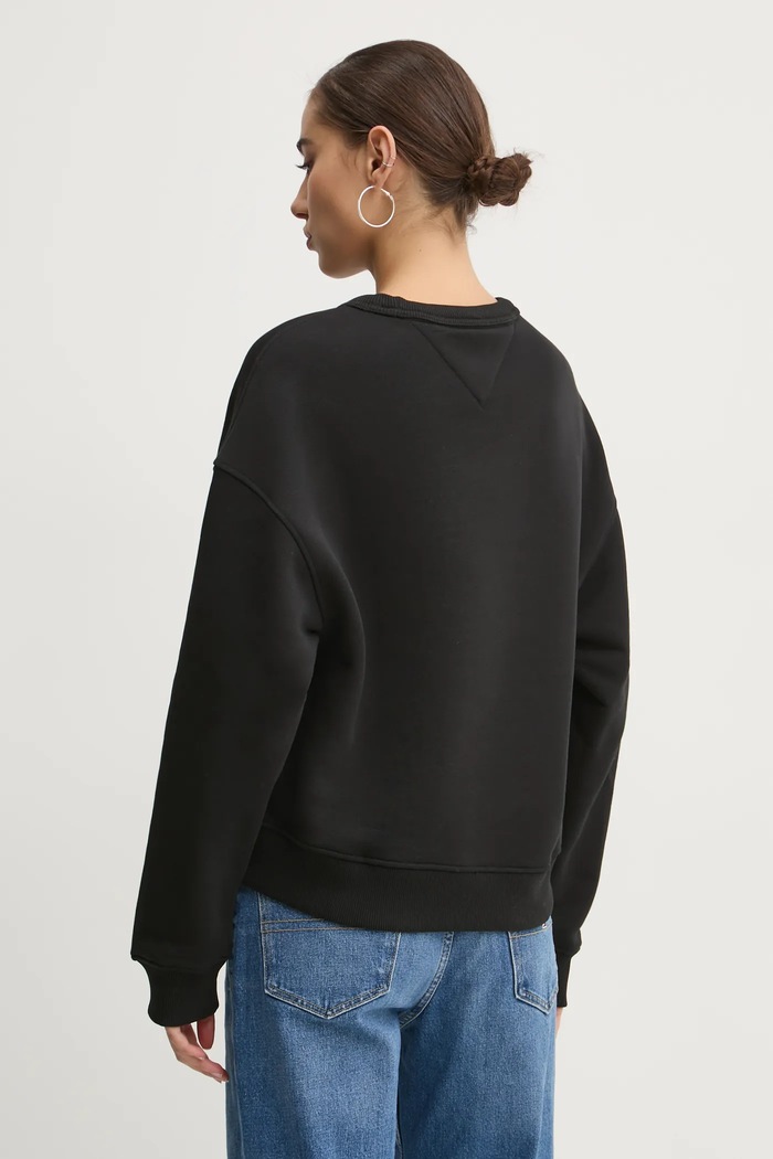 Ρούχα Βαμβακερή μπλούζα Tommy Jeans DW0DW19408 μαύρο