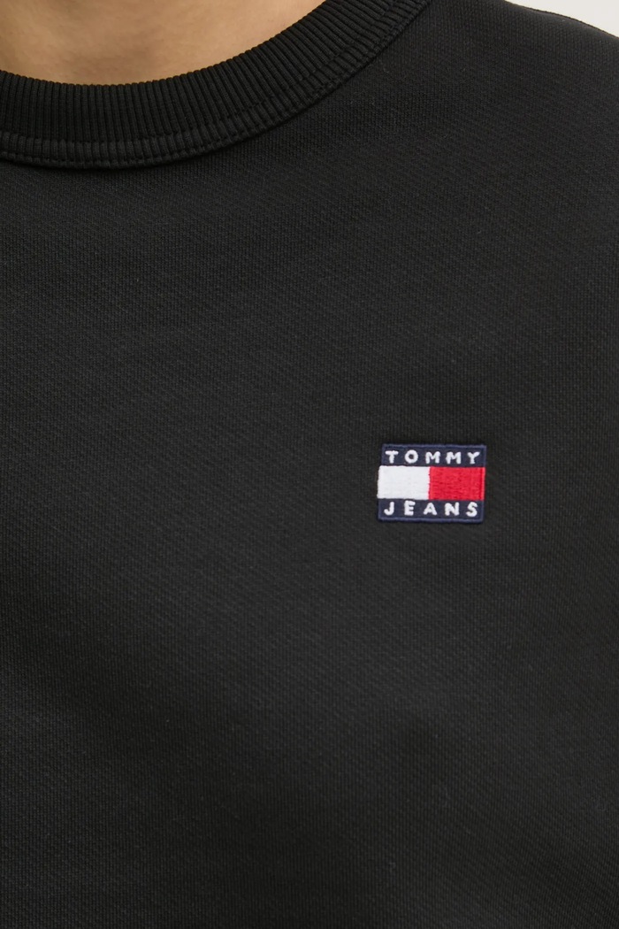 Βαμβακερή μπλούζα Tommy Jeans DW0DW19408 μαύρο