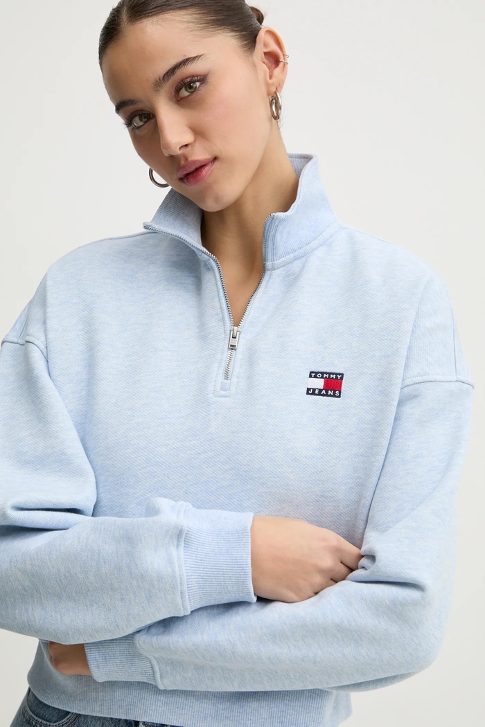 Bavlnená mikina Tommy Jeans modrá DW0DW19410