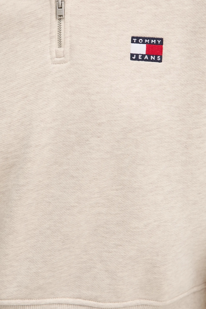Bavlněná mikina Tommy Jeans DW0DW19410 béžová