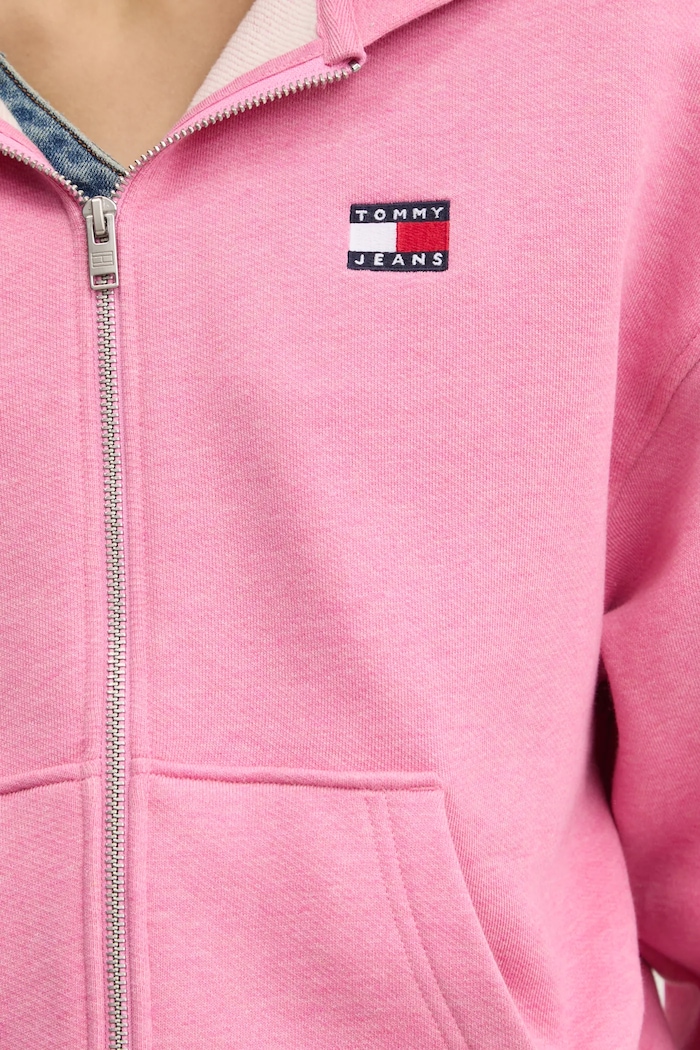 Tommy Jeans bluza bawełniana różowy DW0DW19412
