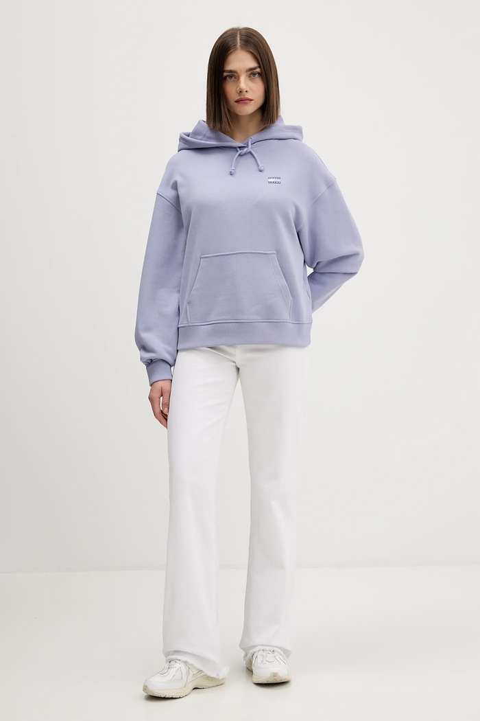 Tommy Jeans mikina s kapucňou dámska bavlnená DW0DW19414 fialová SS26