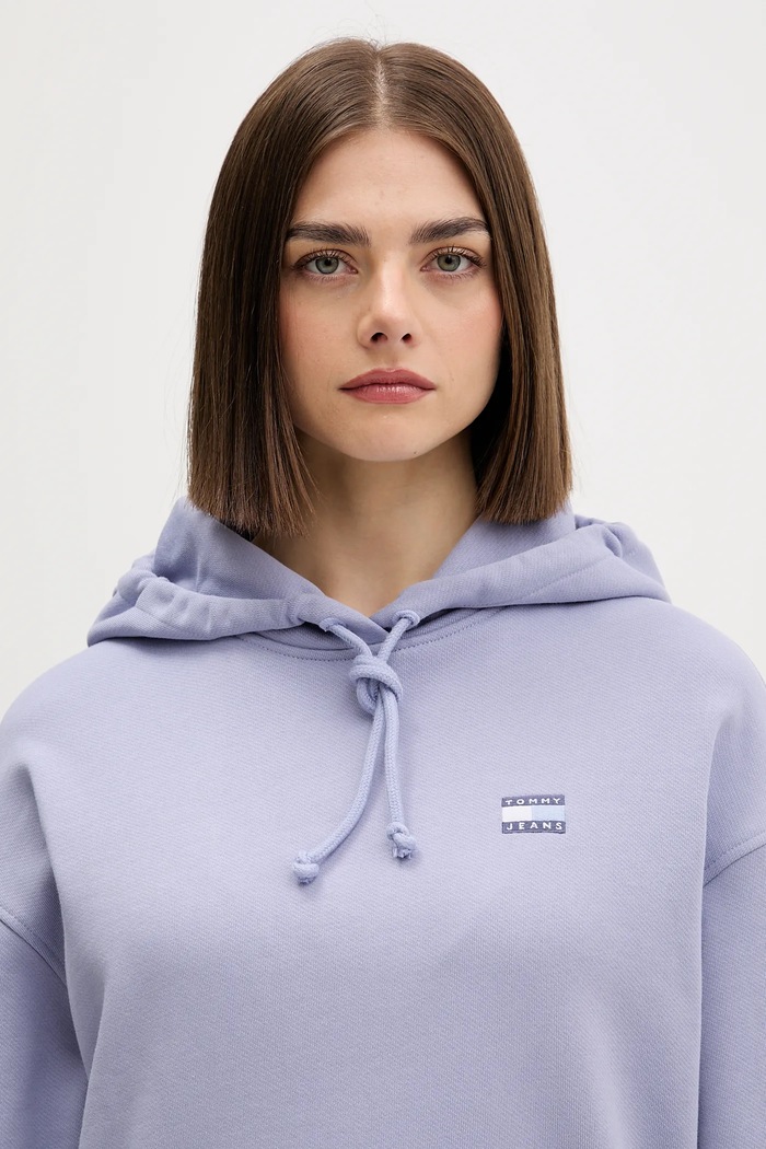 Tommy Jeans mikina s kapucňou dámska bavlnená fialová DW0DW19414