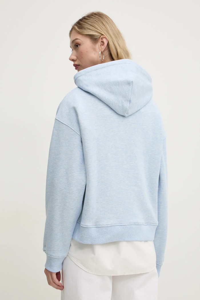 Oblečení Tommy Jeans mikina s kapucí dámská bavlněná DW0DW19414 modrá