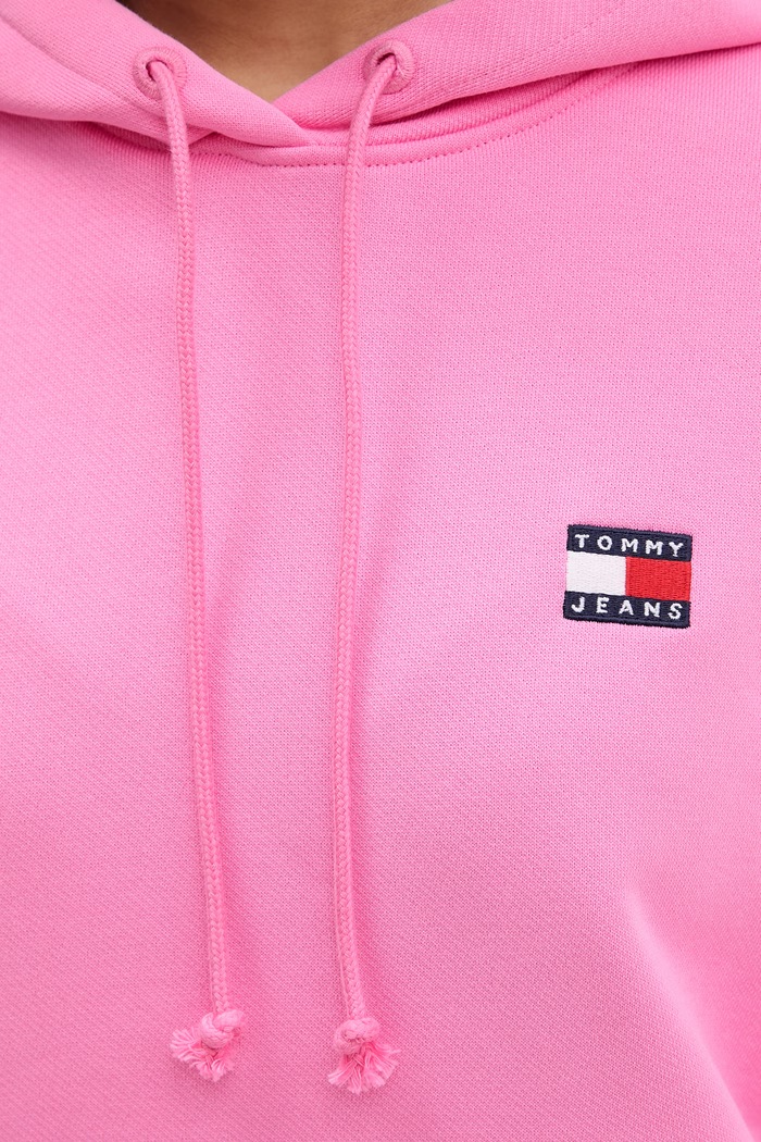 Tommy Jeans hanorac cu glugă pentru femei din bumbac DW0DW19414 roz