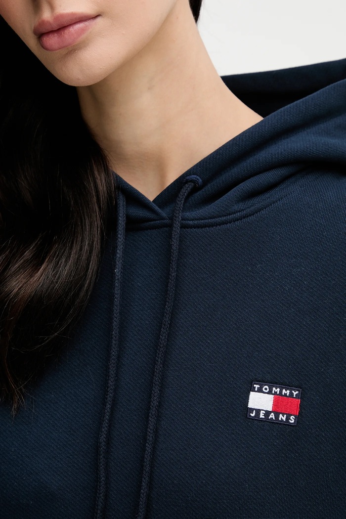 Tommy Jeans mikina s kapucňou dámska bavlnená tmavomodrá DW0DW19414