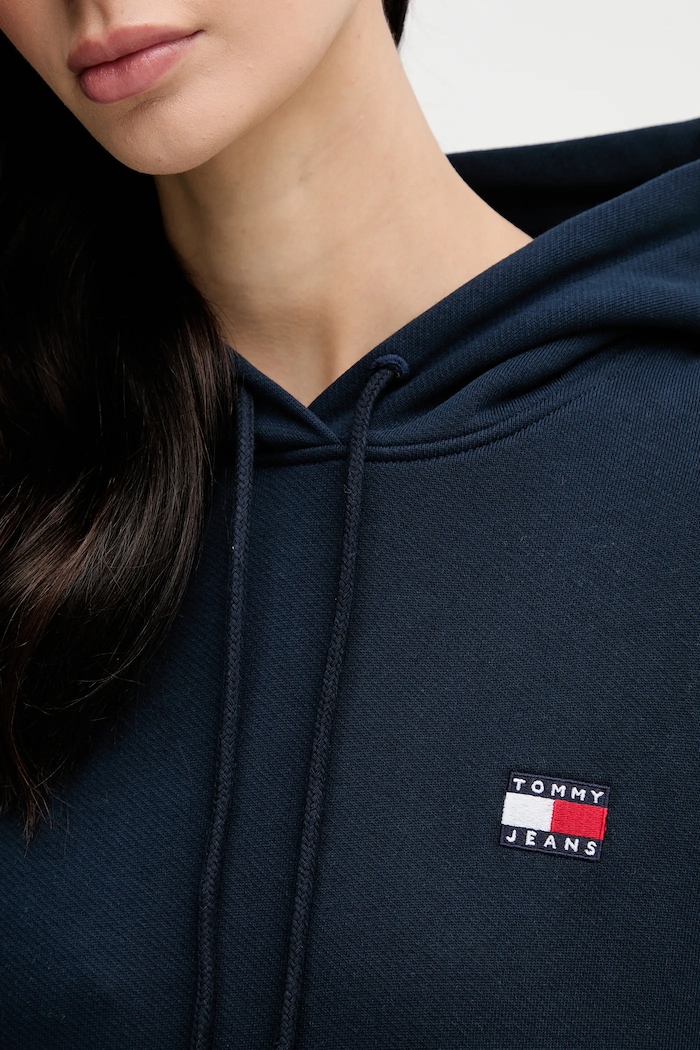 Tommy Jeans mikina s kapucňou dámska bavlnená tmavomodrá DW0DW19414