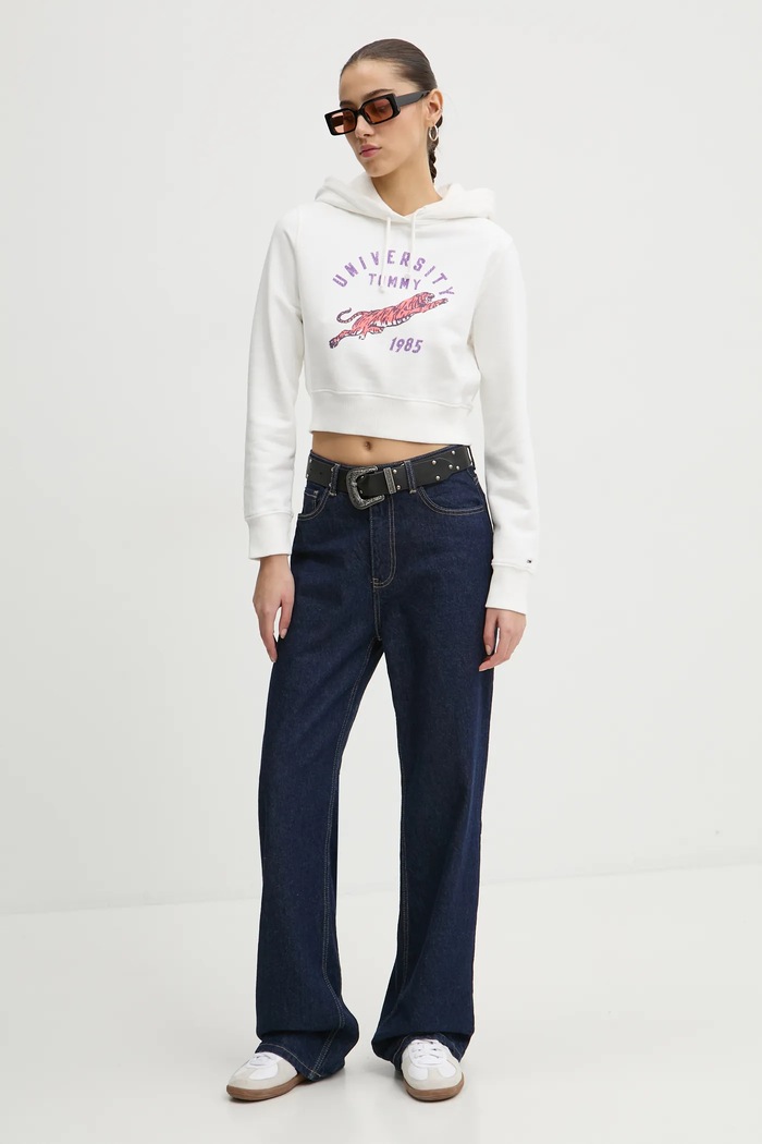 Bavlněná mikina Tommy Jeans DW0DW20171 bílá SS25
