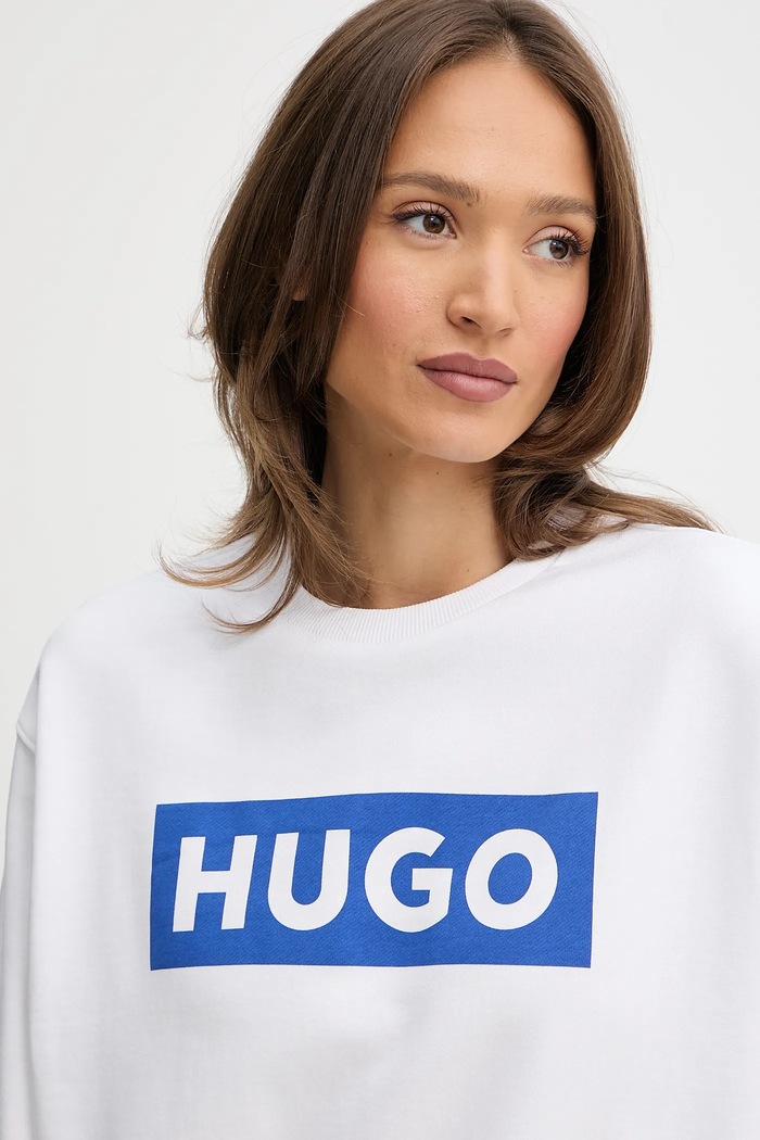 Îmbrăcăminte HUGO Blue bluză Classic Crew_B 50522425 alb