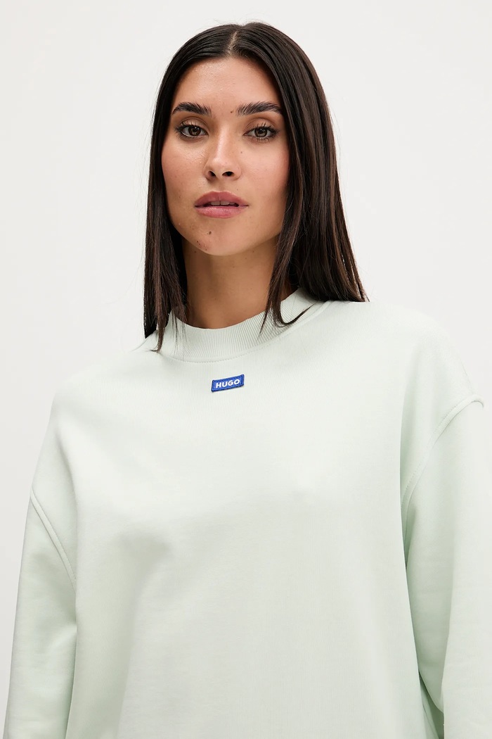 Hugo Blue bluza bawełniana Delessa_B_1 zielony 50534344