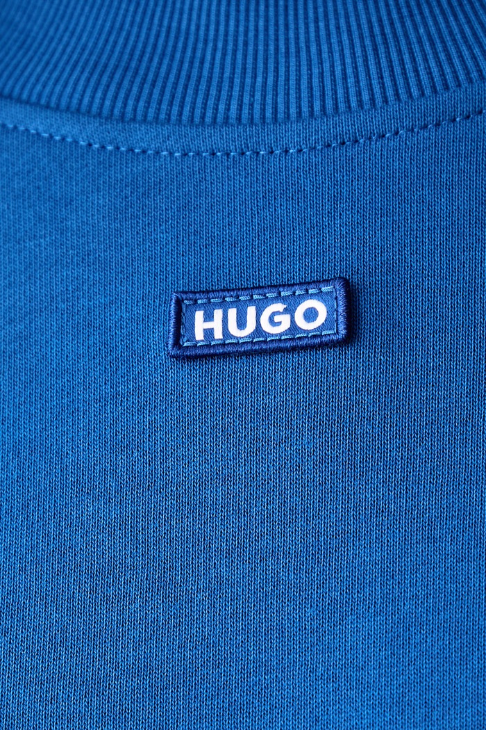 Hanorac pentru femei din bumbac Delessa_B_1 HUGO Blue albastru 50534344