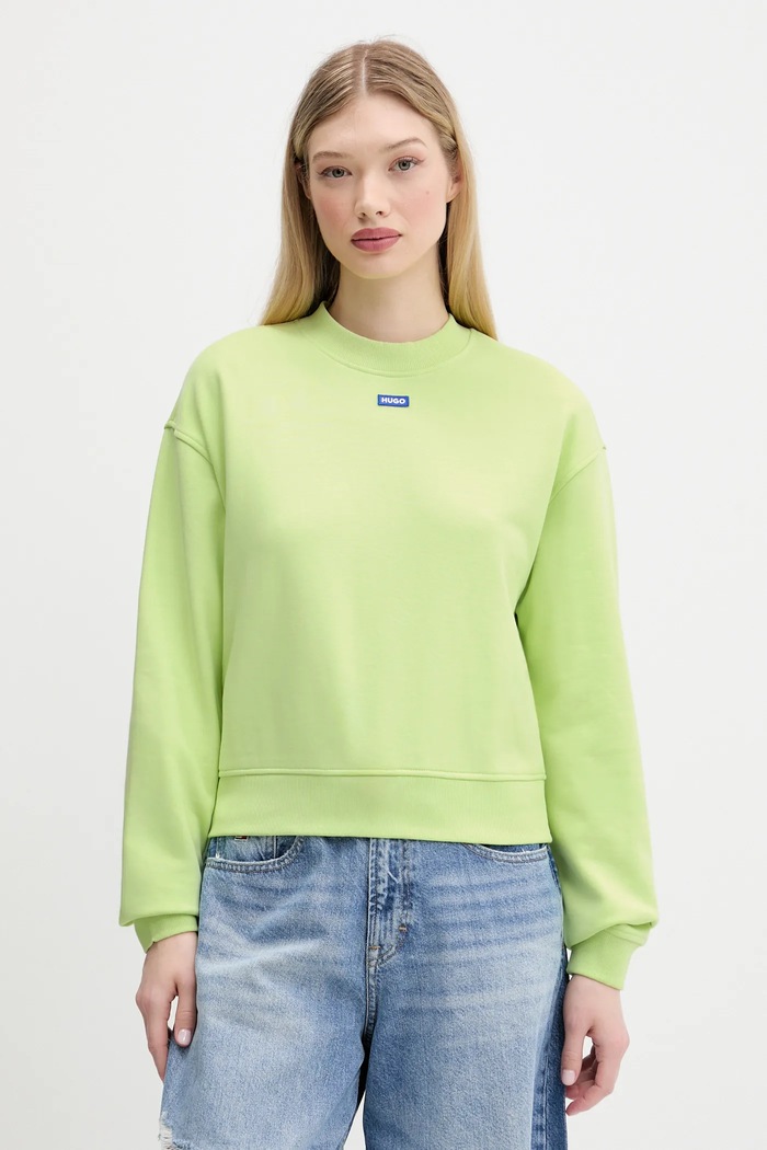 Βαμβακερή μπλούζα Hugo Blue San Jared-C πράσινο 50534344