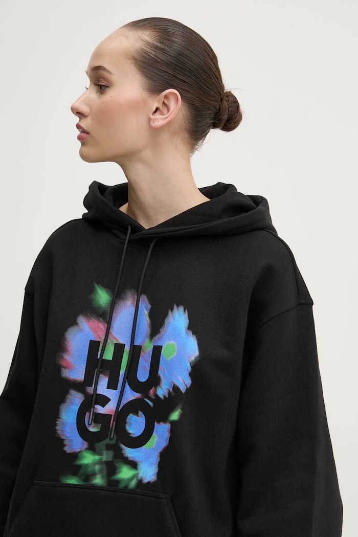 HUGO bluza bawełniana czarny 50534047