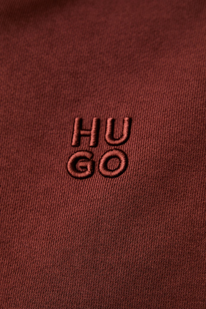 HUGO mikina na zips dámska bavlnená Dalfine 50535240 hnedá