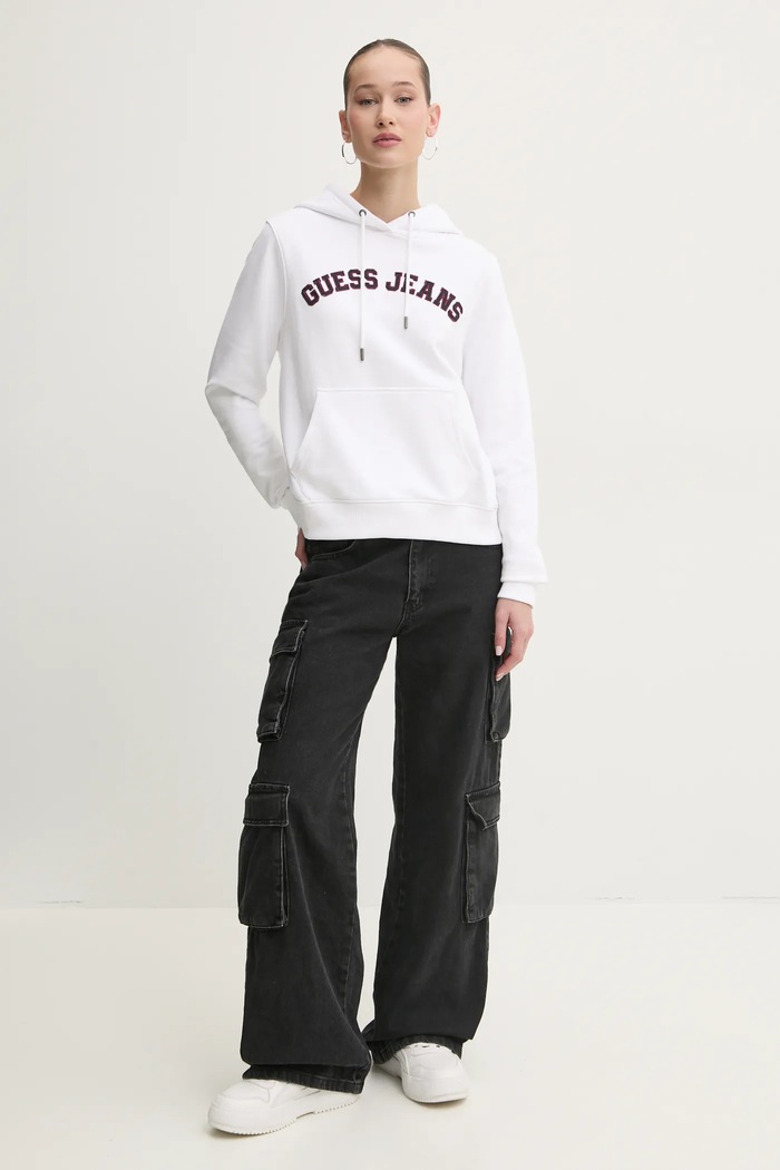 Bavlněná mikina Guess Jeans W5RQ17.K68I4 bílá SS25