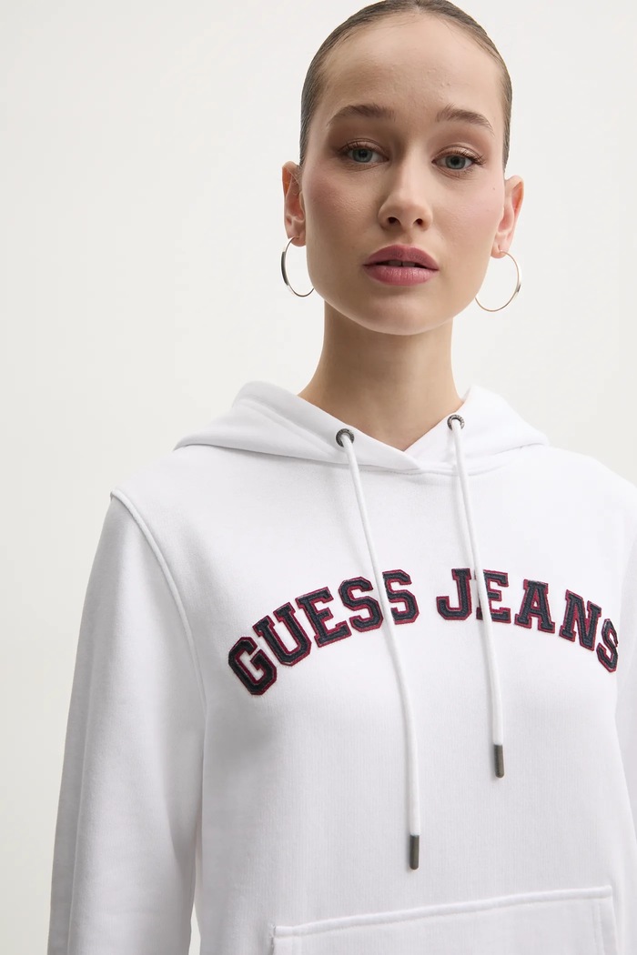 Bavlněná mikina Guess Jeans bílá W5RQ17.K68I4