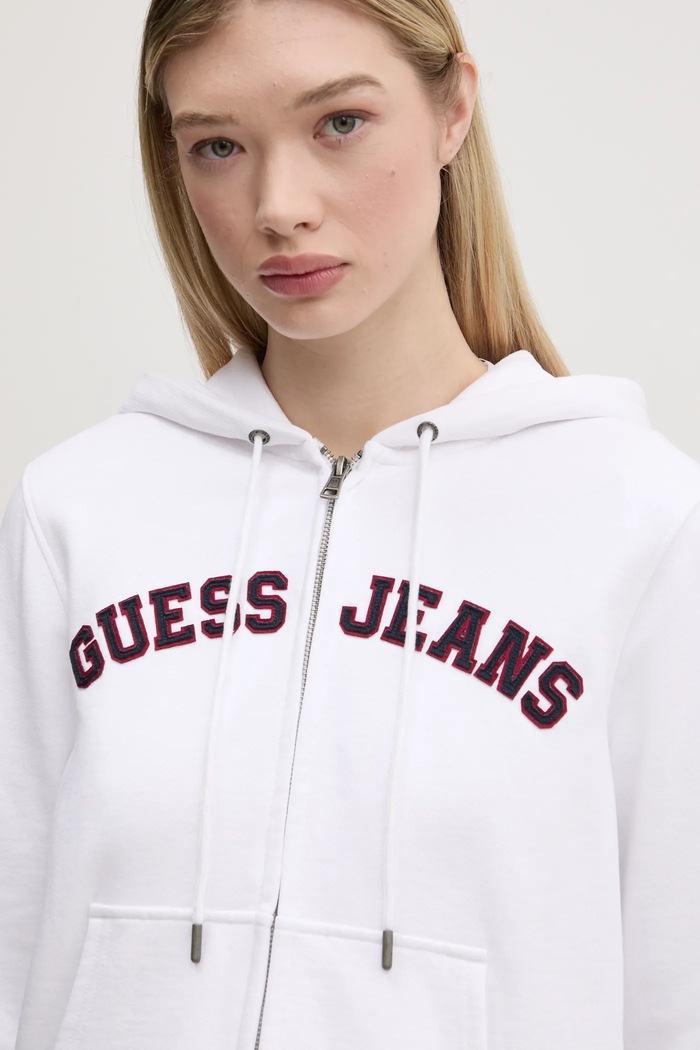 Bavlněná mikina Guess Jeans bílá W5RQ20.K68I4
