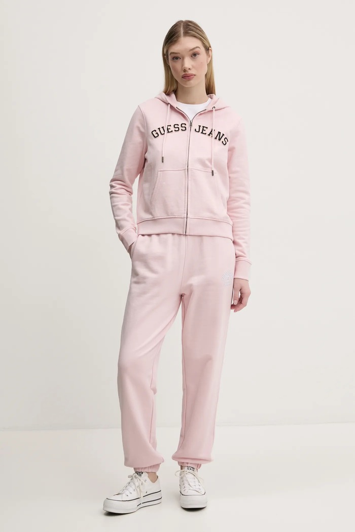 Pamučna dukserica Guess Jeans W5RQ20.K68I4 roza SS25