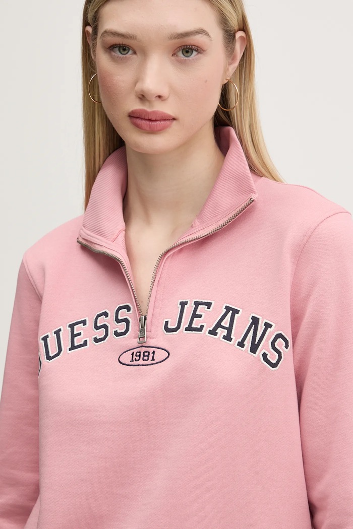 Guess Jeans bluza bawełniana różowy W5RQ25.K68I4