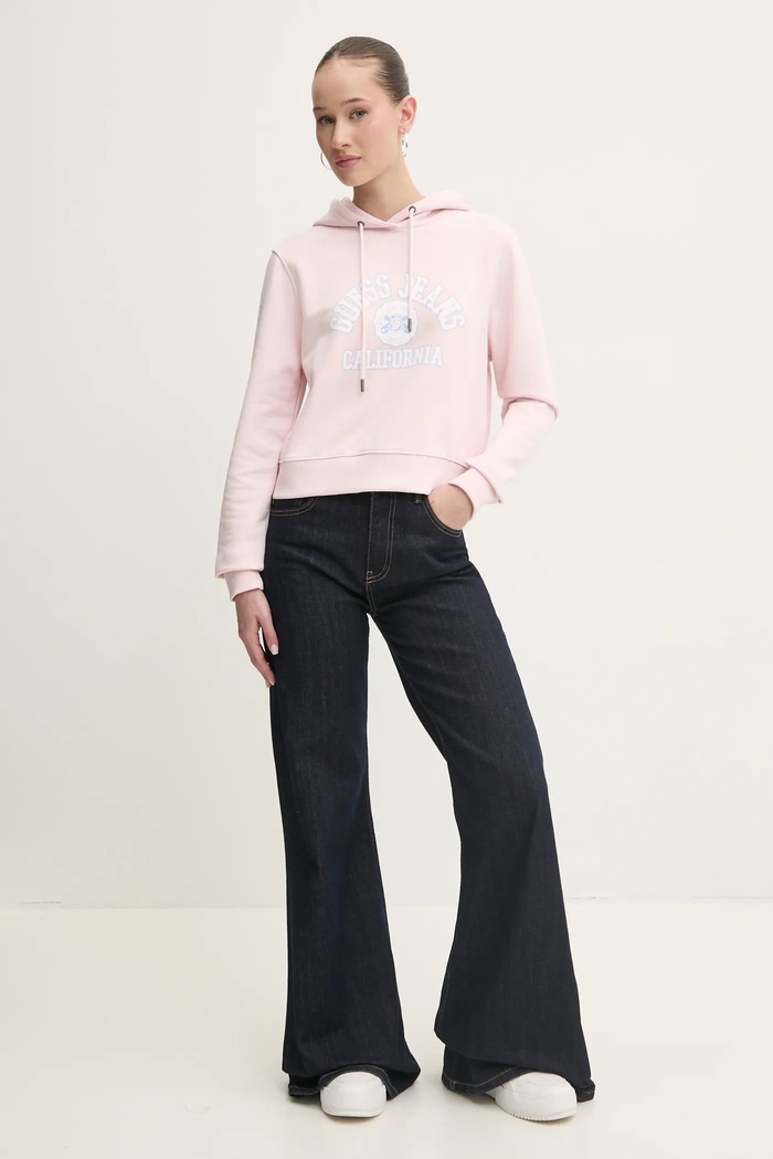 Guess Jeans pamut melegítőfelső W5RQ29.K68I4 rózsaszín SS25