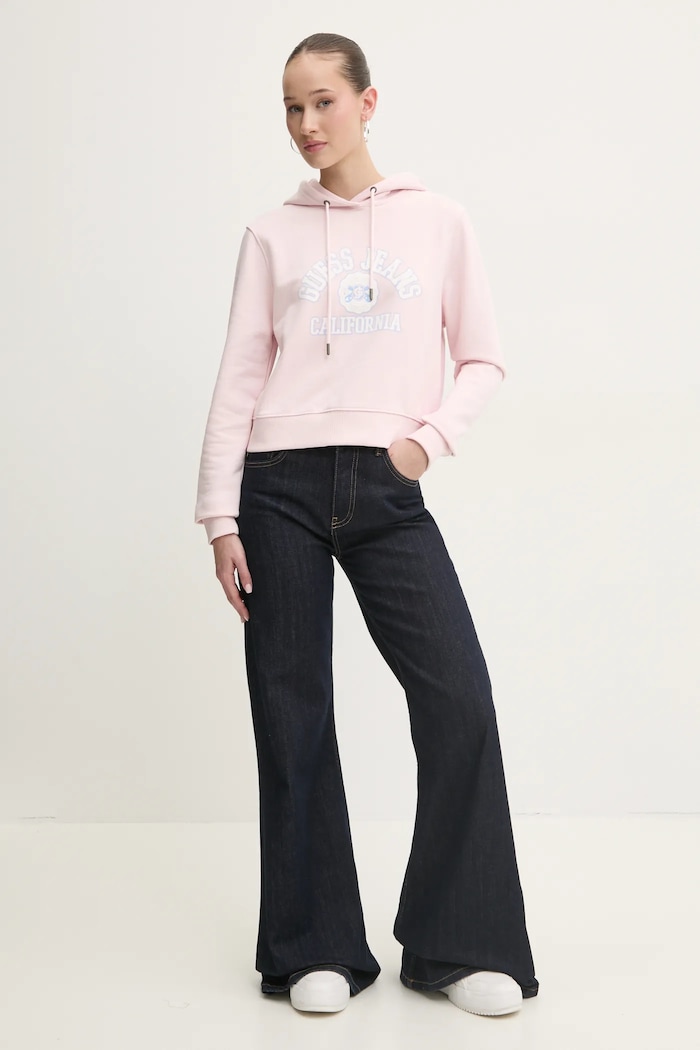 Guess Jeans pamut melegítőfelső W5RQ29.K68I4 rózsaszín SS25