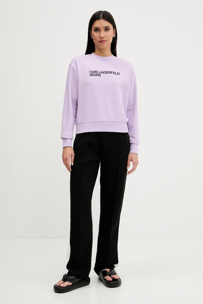 Karl Lagerfeld Jeans Bluza damska z bawełną A1W20005 fioletowy AA00