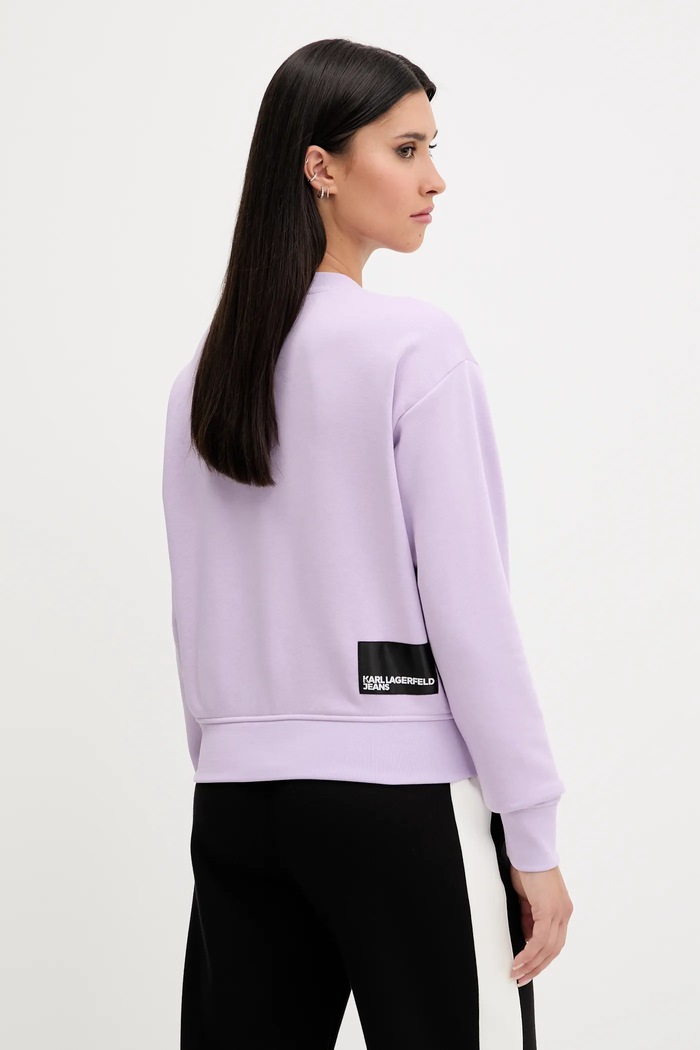Odzież Karl Lagerfeld Jeans Bluza damska z bawełną A1W20005 fioletowy