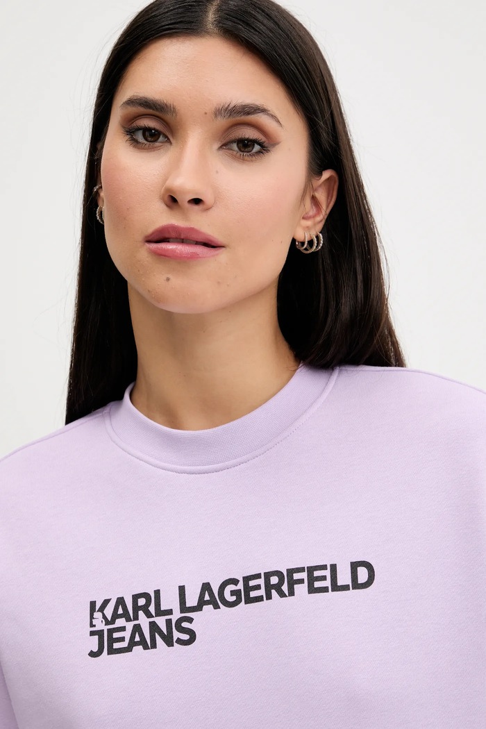 Bluza damska z bawełną Karl Lagerfeld Jeans A1W20005 fioletowy