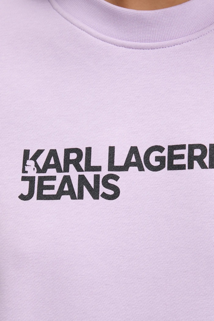 Bluza damska z bawełną Karl Lagerfeld Jeans fioletowy A1W20005
