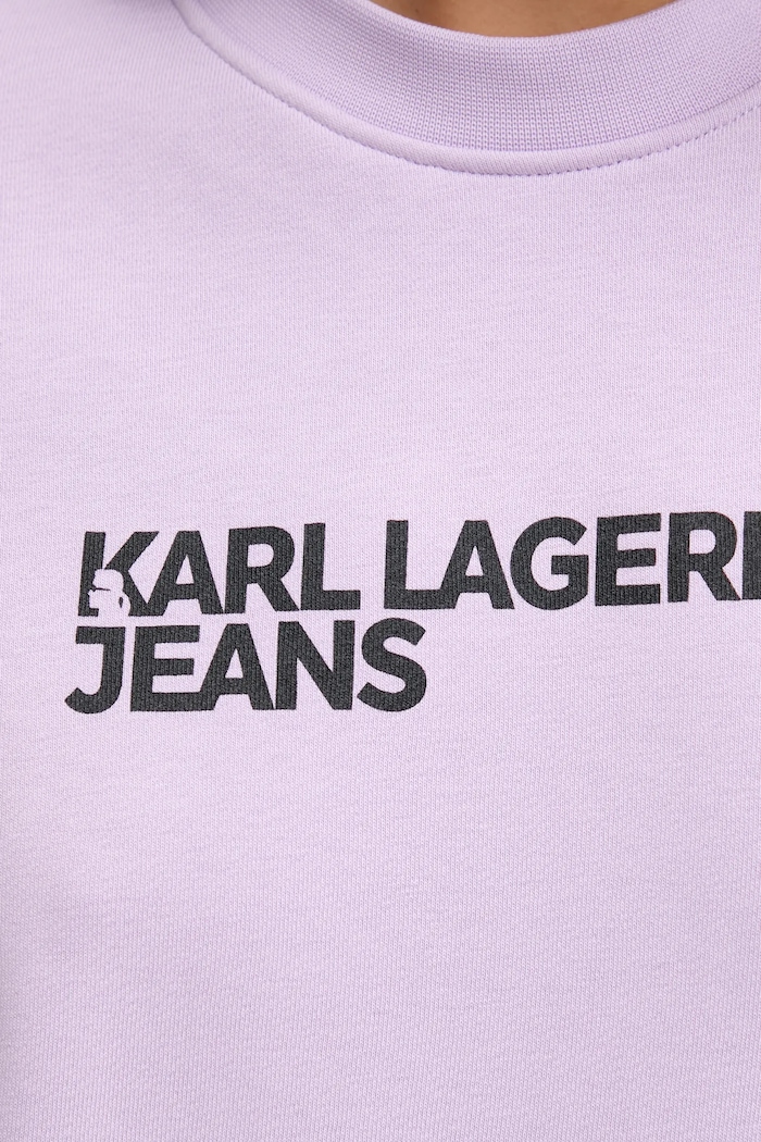 Bluza damska z bawełną Karl Lagerfeld Jeans fioletowy A1W20005