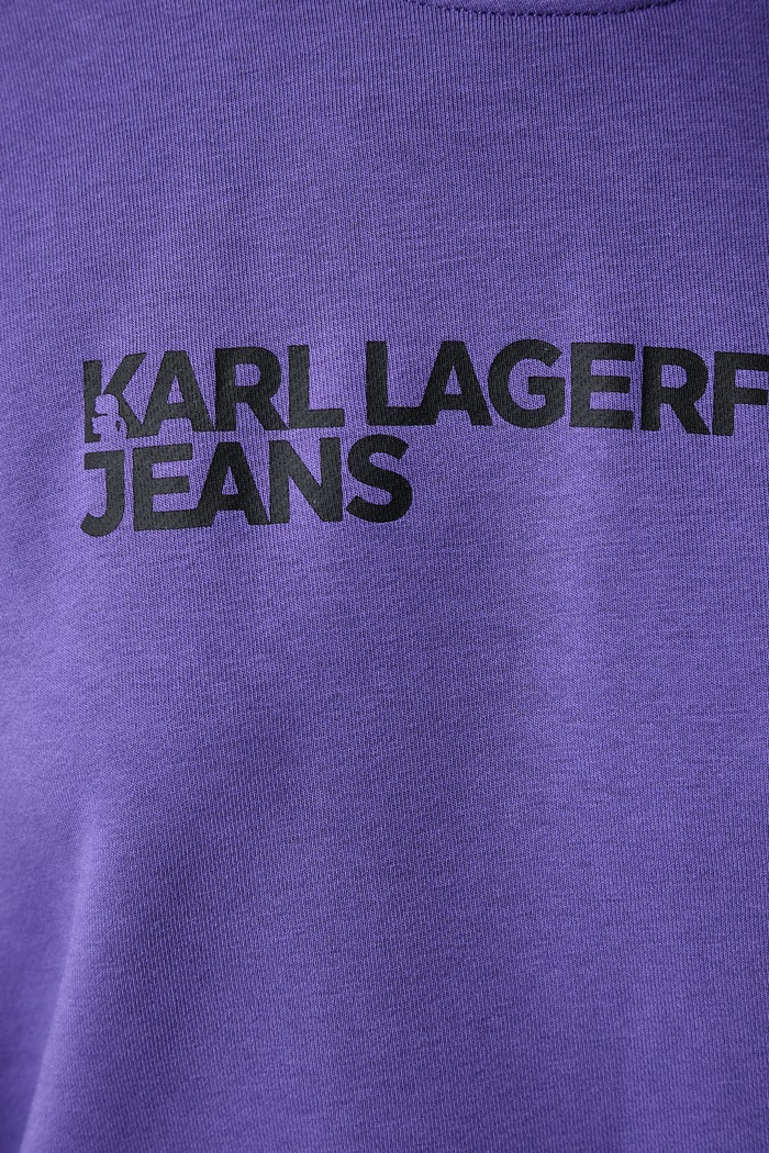 Dukserica za žene s pamukom Karl Lagerfeld Jeans ljubičasta A1W20005