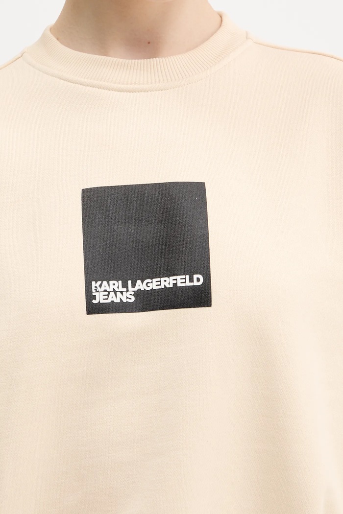 Hanorac de bumbac Karl Lagerfeld Jeans bej A1W20006